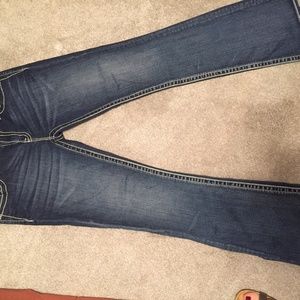 boot cut Miss Me jeans with embellished  pockets